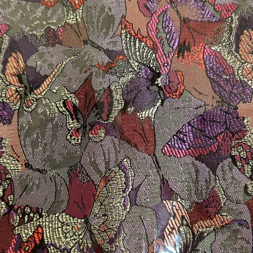 Handmade Silk Brocade Tablecloth – Shiny Jacquard Butterfly Art Textile